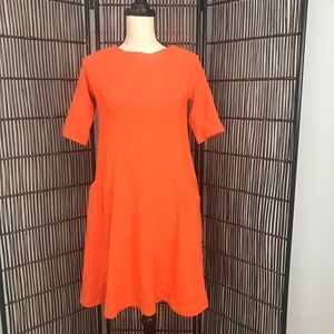 Sara Campbell Orange Swing Dress w Pockets XS NWT